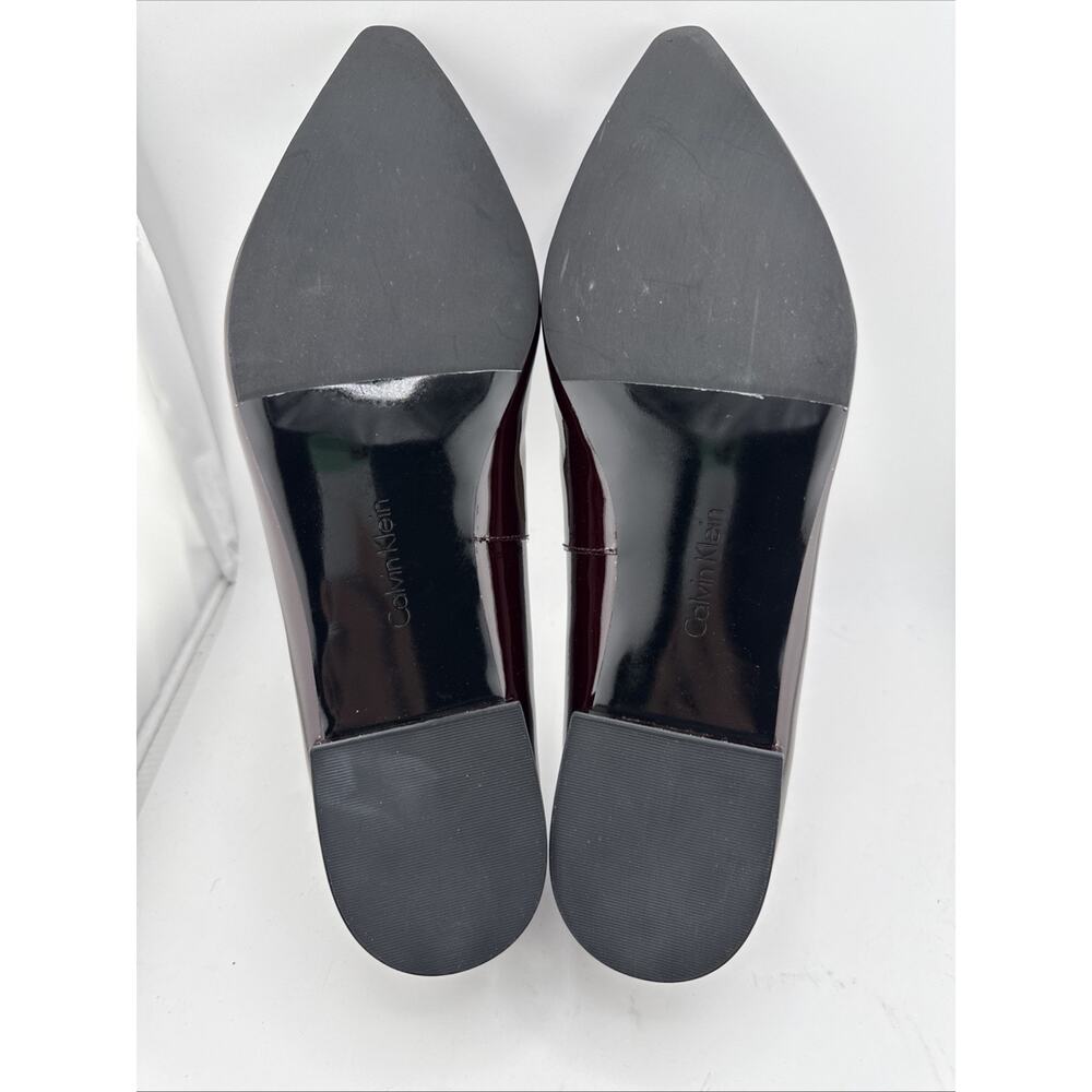 Calvin Klein Women’s Elin Oxblood Patent Leather Pointed Shoes Flats Sz 9 M NWB - Picture 7 of 10